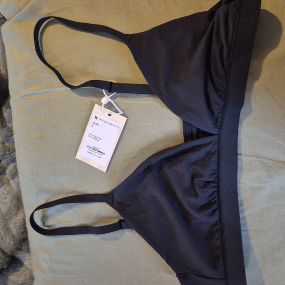 NWT INLYRIC Women's Inbarely Triangle Bralette Plunge Unlined Black Seamless Bra - Picture 7 of 12